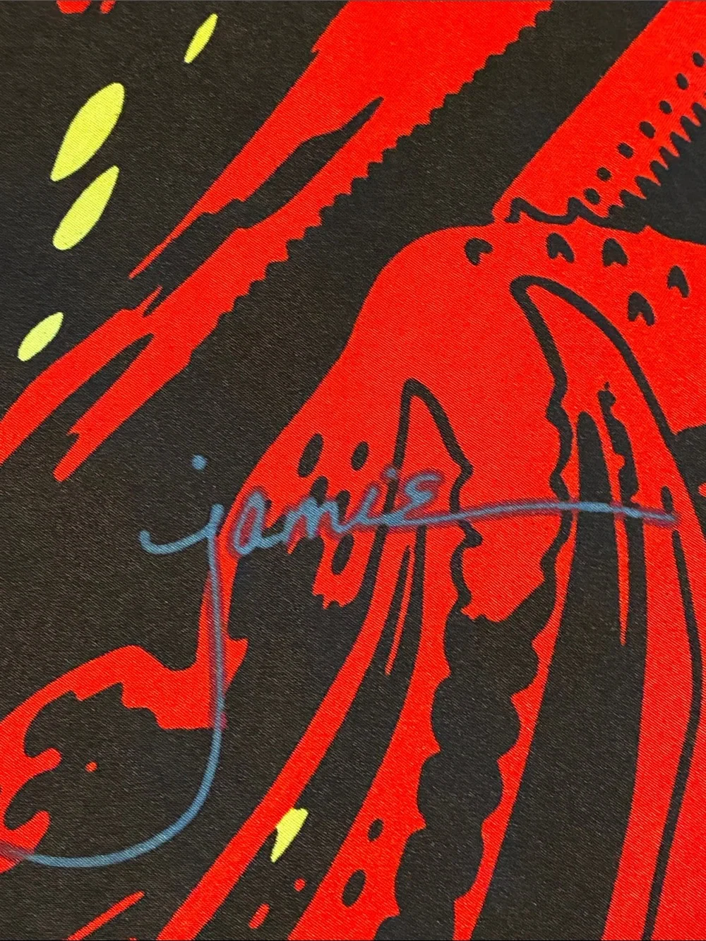 Jamie Sadock Black Golf Top with Red and Neon Yellow Abstract Print Golf, Size S - Picture 5 of 11